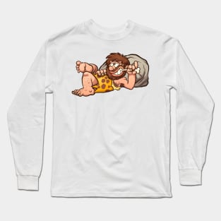 caveman relaxing Long Sleeve T-Shirt